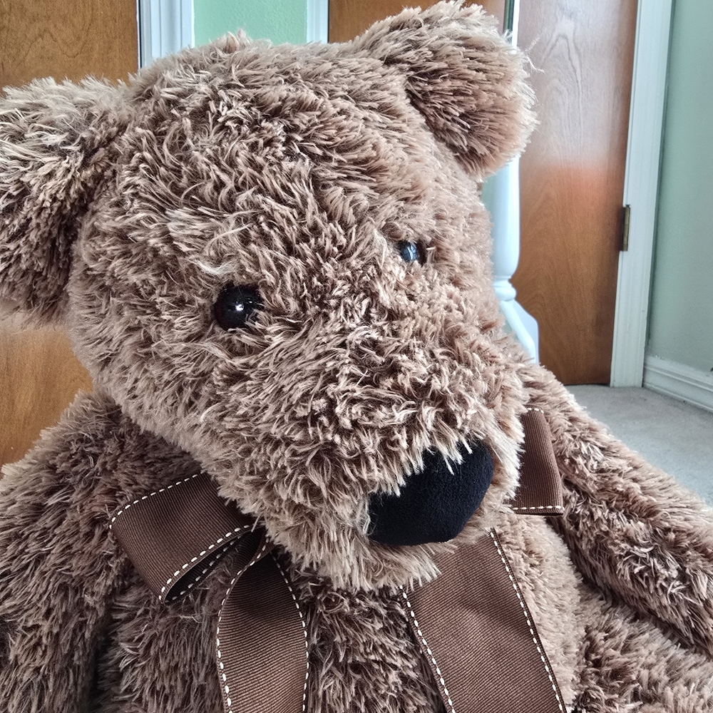 LARGE 28” Brown Teddy Bear FAO Schwarz Plush - Picture 2 of 10